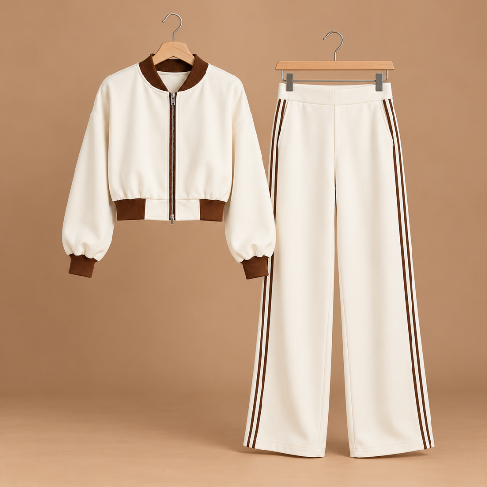 Joséphine | Ensemble veste zippée et pantalon large