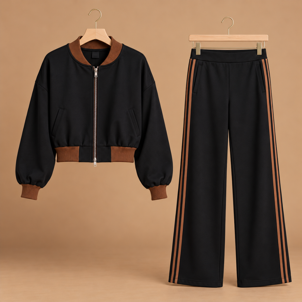 Joséphine | Ensemble veste zippée et pantalon large