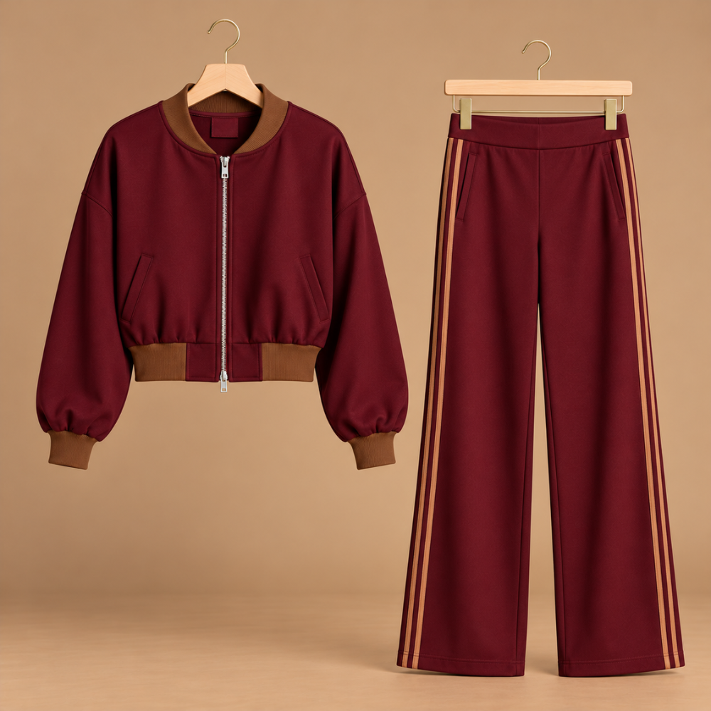 Joséphine | Ensemble veste zippée et pantalon large