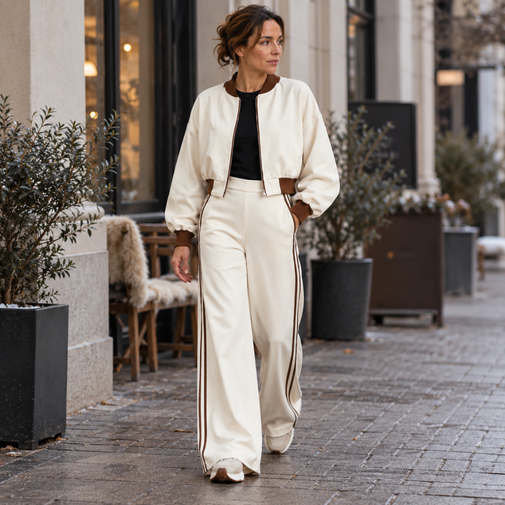 Joséphine | Ensemble veste zippée et pantalon large