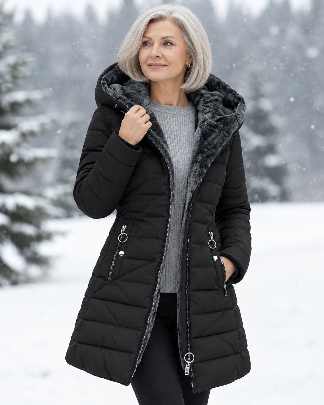 Annika | Manteau d'hiver matelassé à capuche