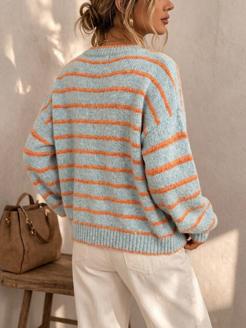 Céliane | Gilet rayé tricot chic
