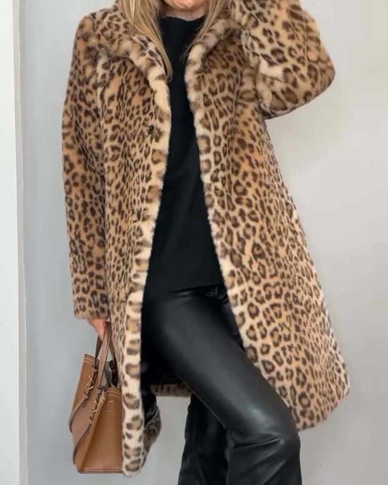 Manteau Léopard Élégant Lysandra™