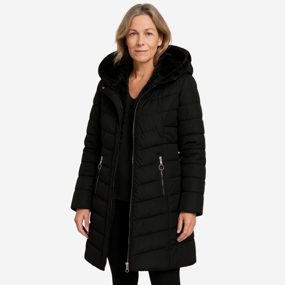 Veste en Duvet Doublée de Fourrure Ginnette™