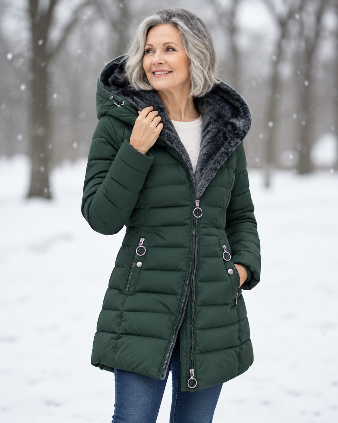 Annika | Manteau d'hiver matelassé à capuche