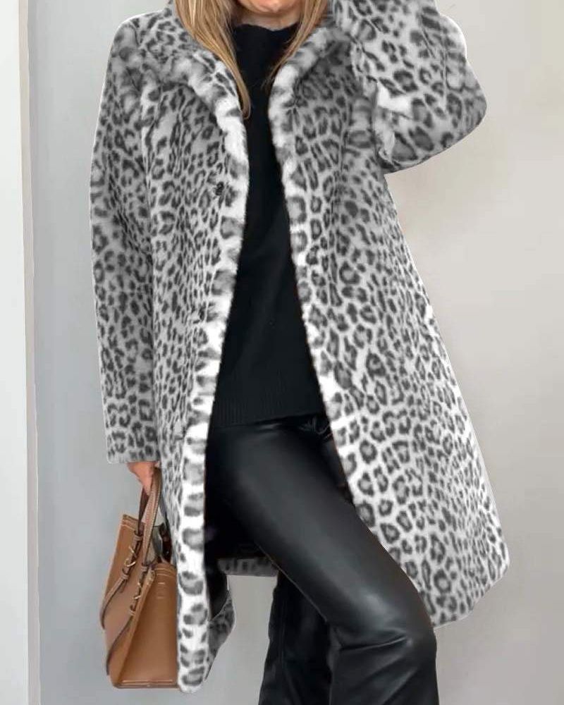 Manteau Léopard Élégant Lysandra™