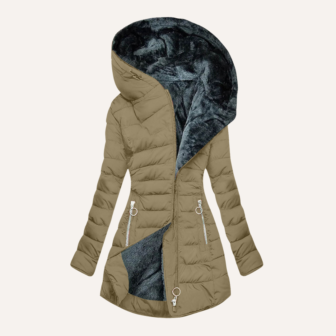 Veste en Duvet Doublée de Fourrure Ginnette™