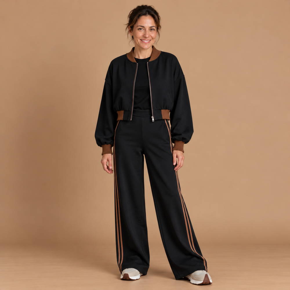 Joséphine | Ensemble veste zippée et pantalon large