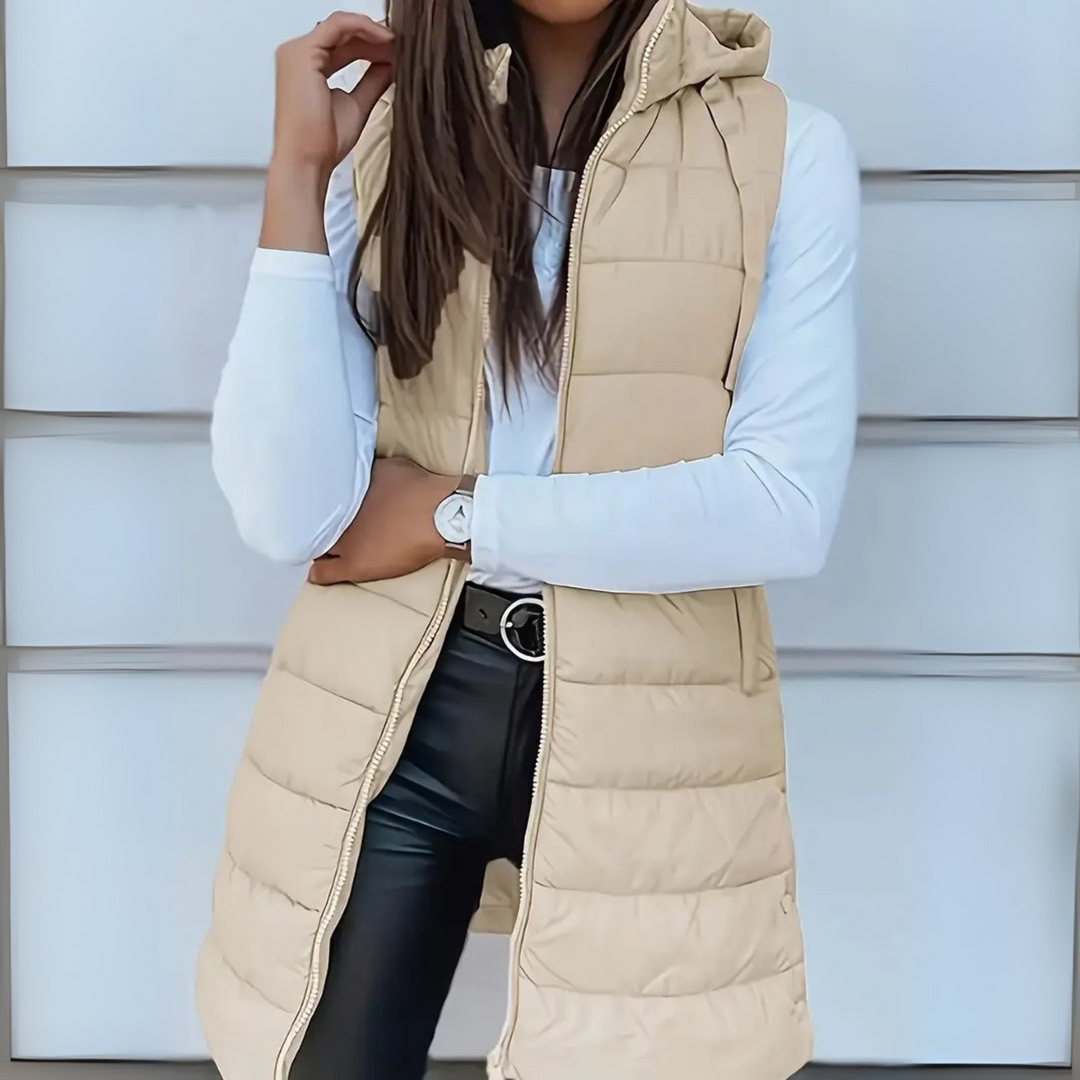 Mitchelle™ Gilet Puffer Long Sans Manches Décontracté
