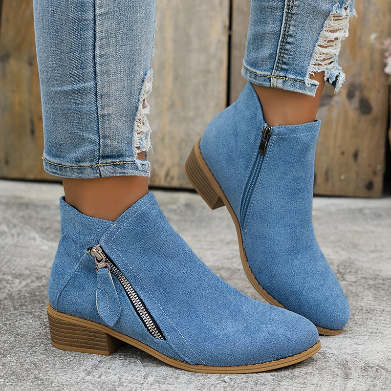 Lona | Bottines zippées effet daim