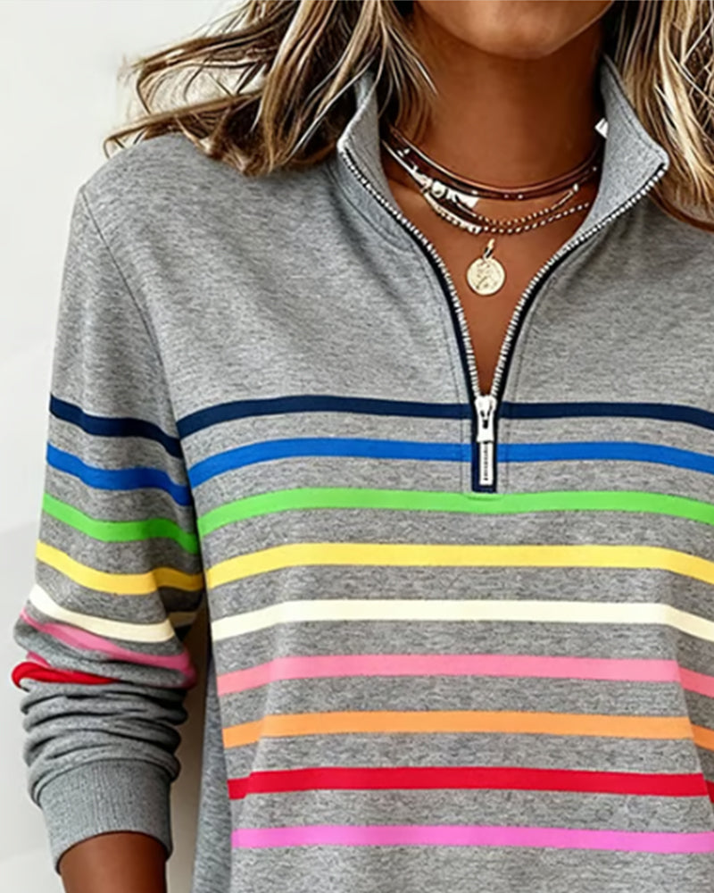 Pull rayé à demi-zip Maggie