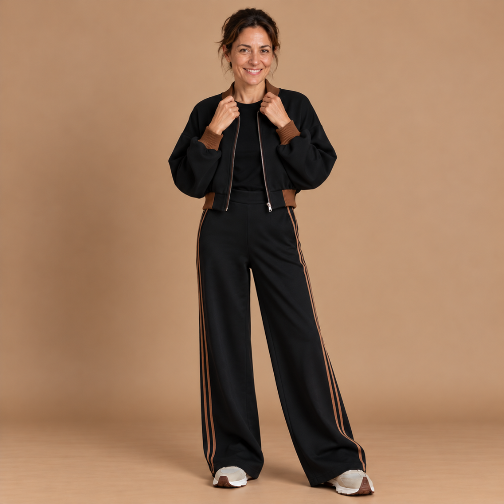 Joséphine | Ensemble veste zippée et pantalon large