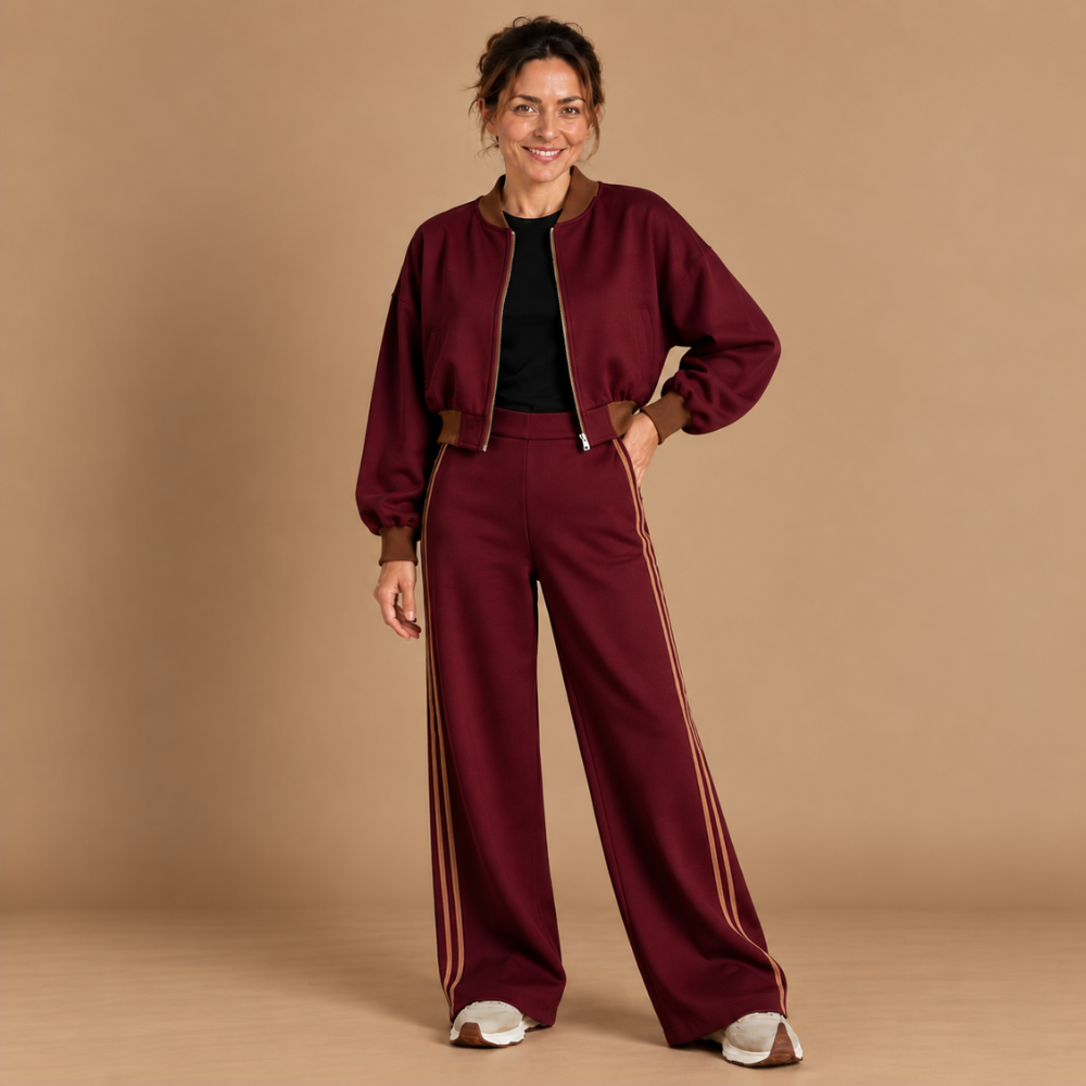 Joséphine | Ensemble veste zippée et pantalon large