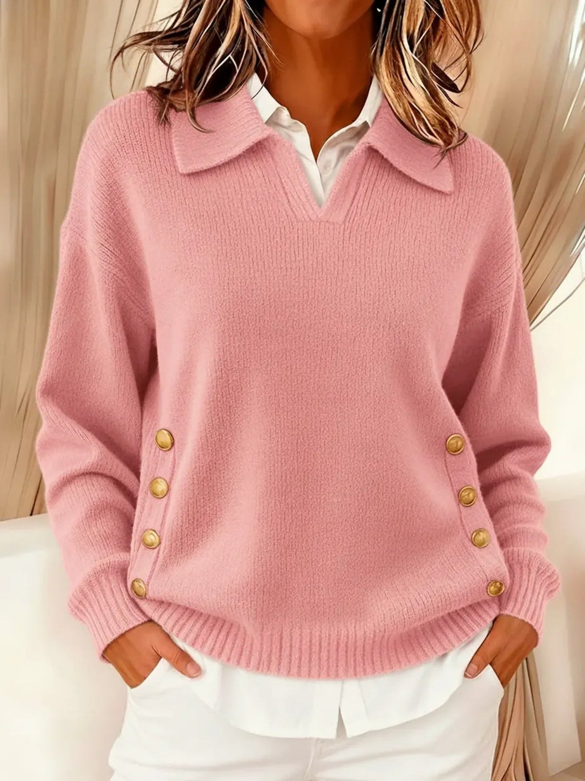 Vynette™ | Pull à col en V avec col