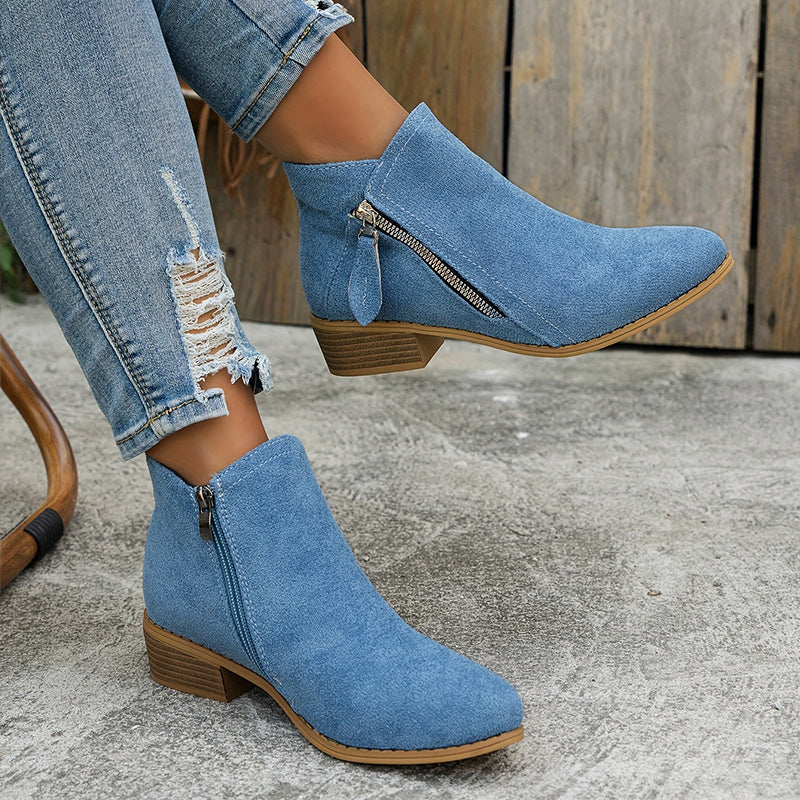 Lona | Bottines zippées effet daim