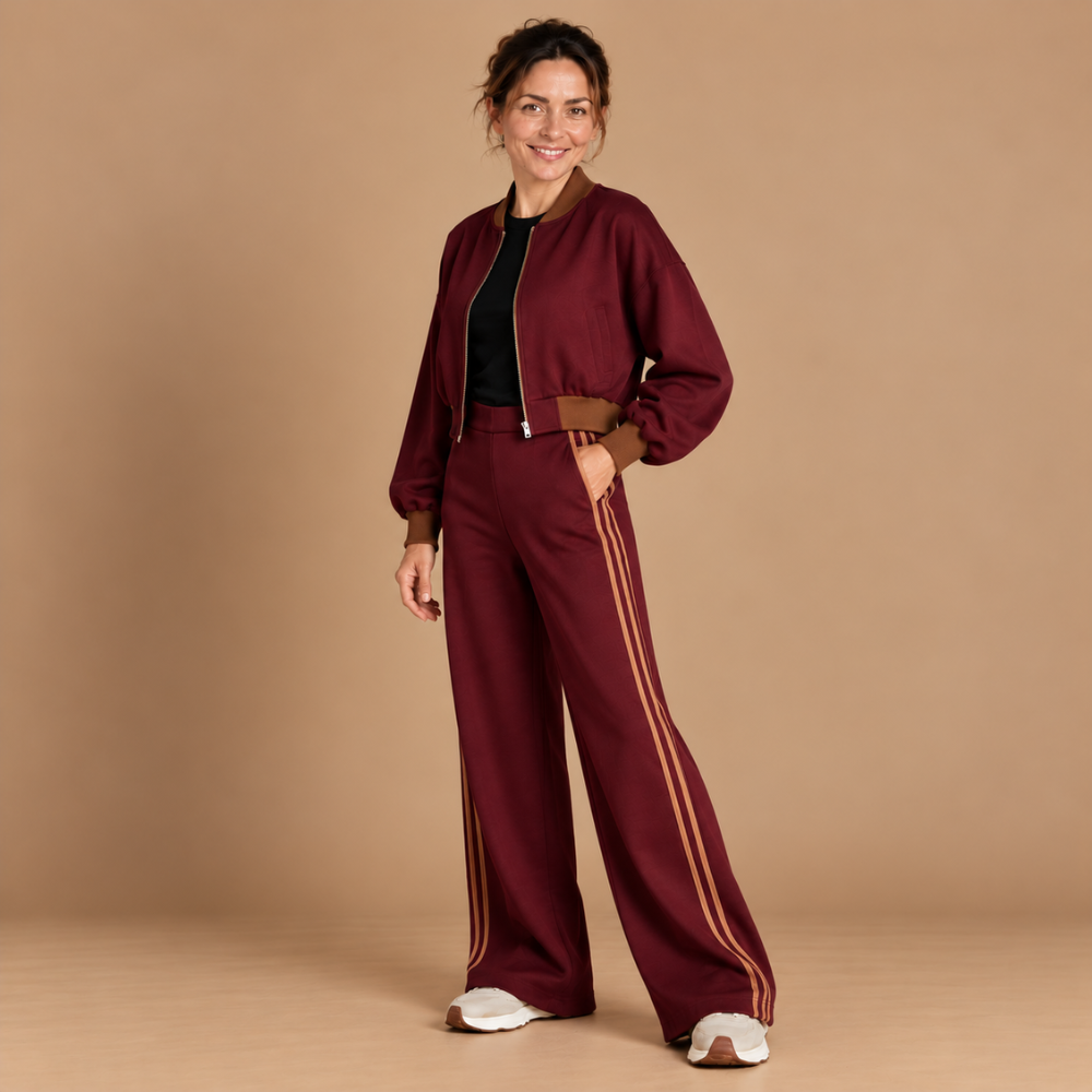 Joséphine | Ensemble veste zippée et pantalon large