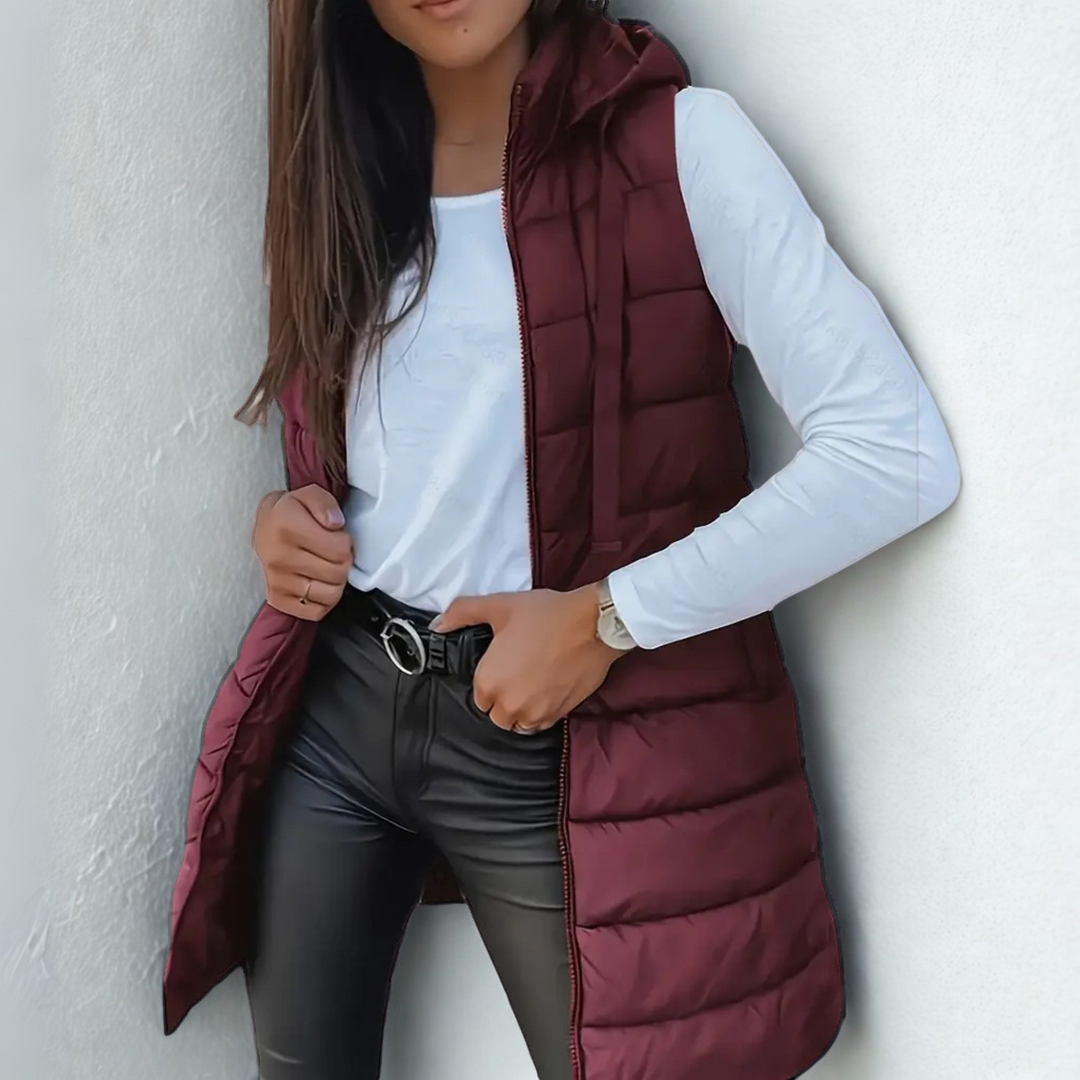 Mitchelle™ Gilet Puffer Long Sans Manches Décontracté