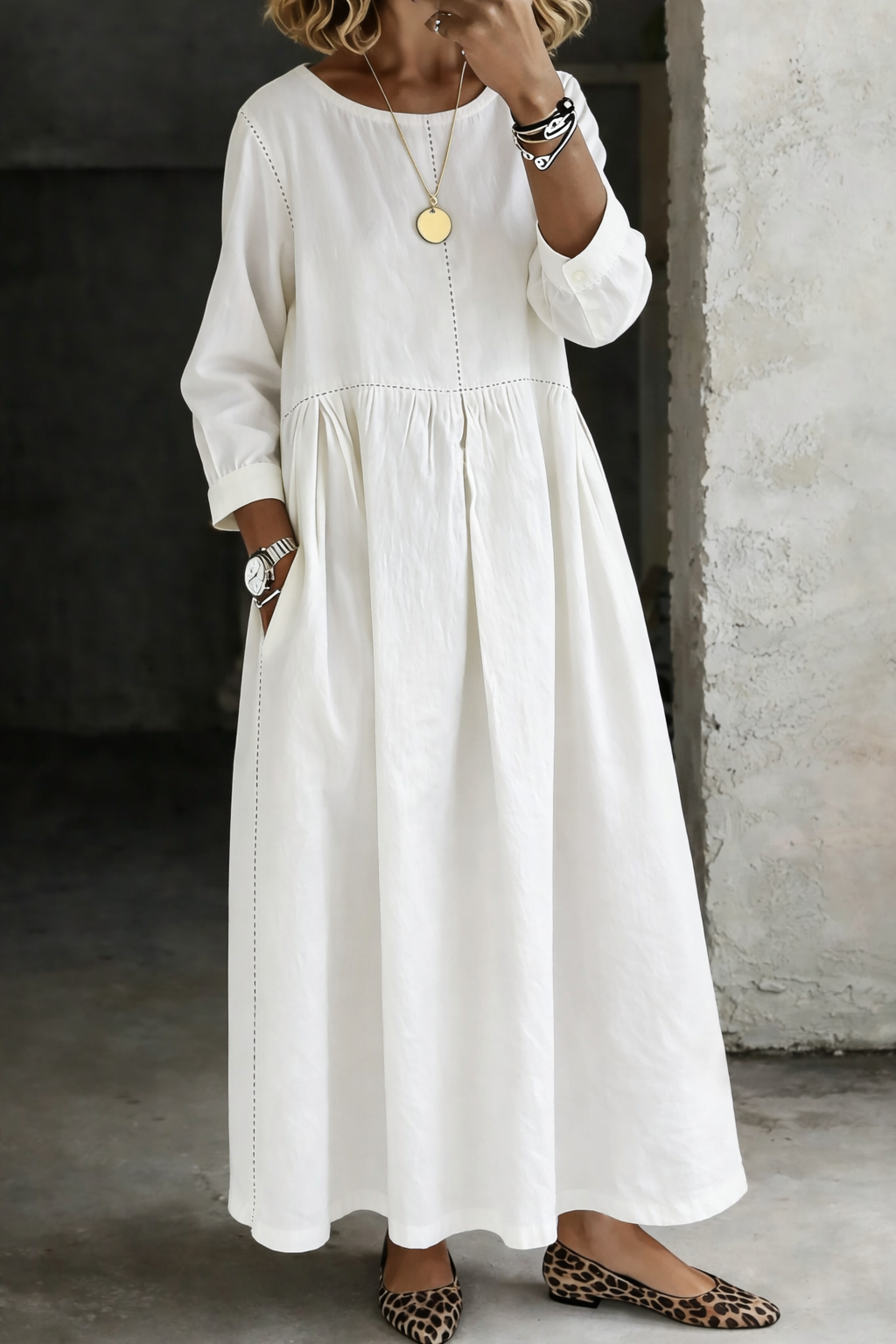 Henriette | Robe longue ample effet denim