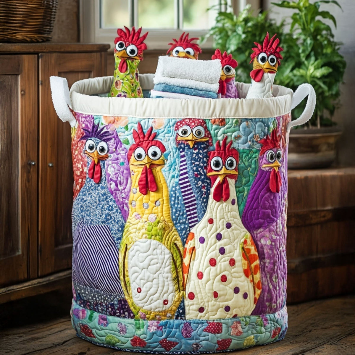 Margot | Panier à linge poules