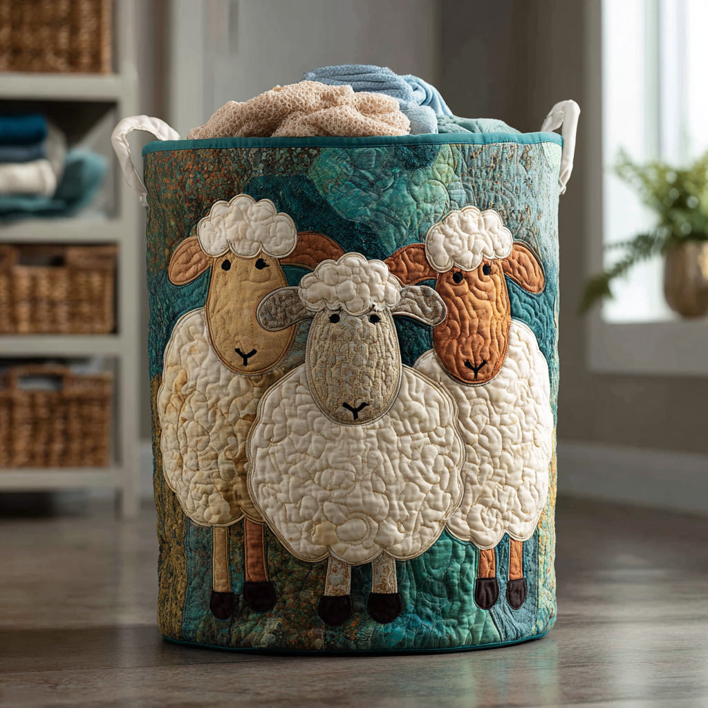Poppy | Panier à linge moutons