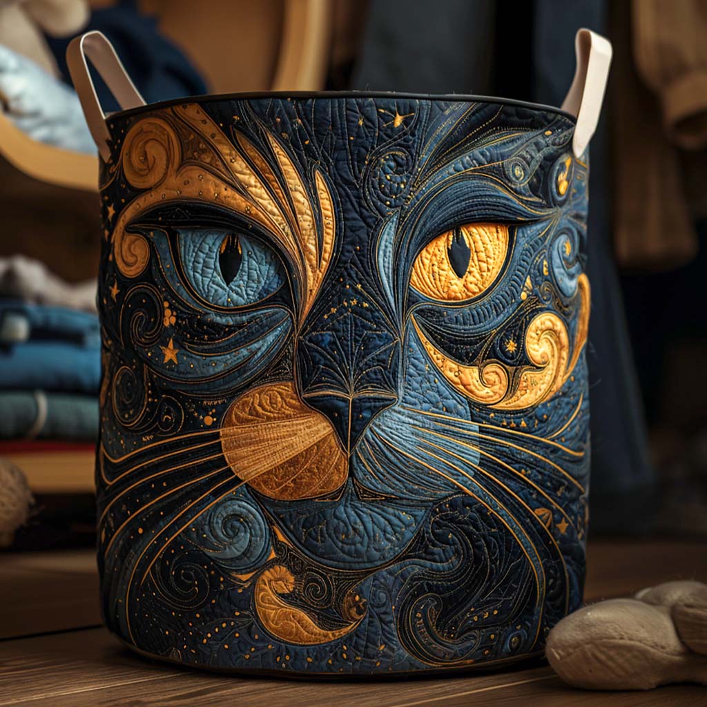 Freya | Panier à linge chat noir