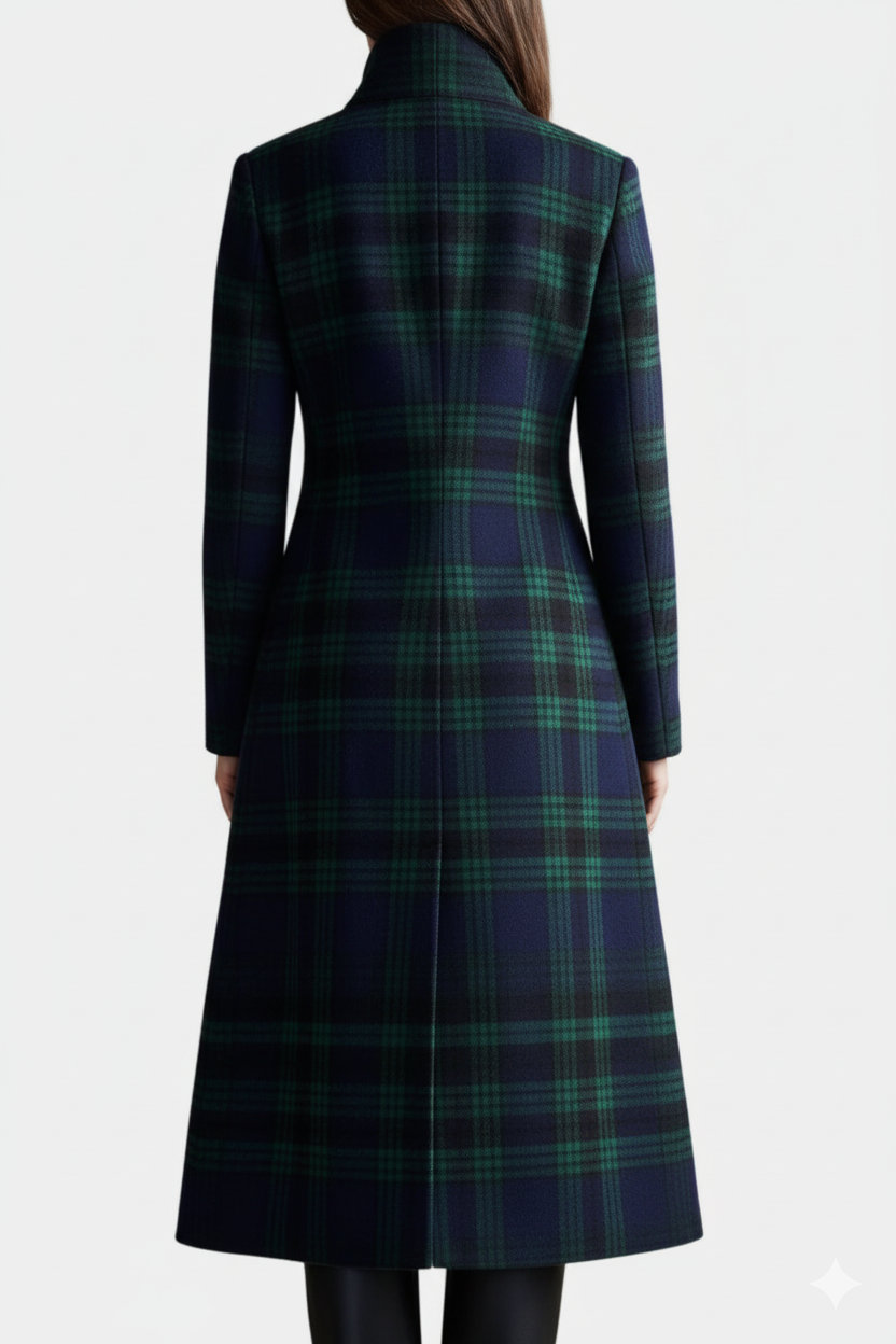 Manteau Élegant à Carreaux Glendine™