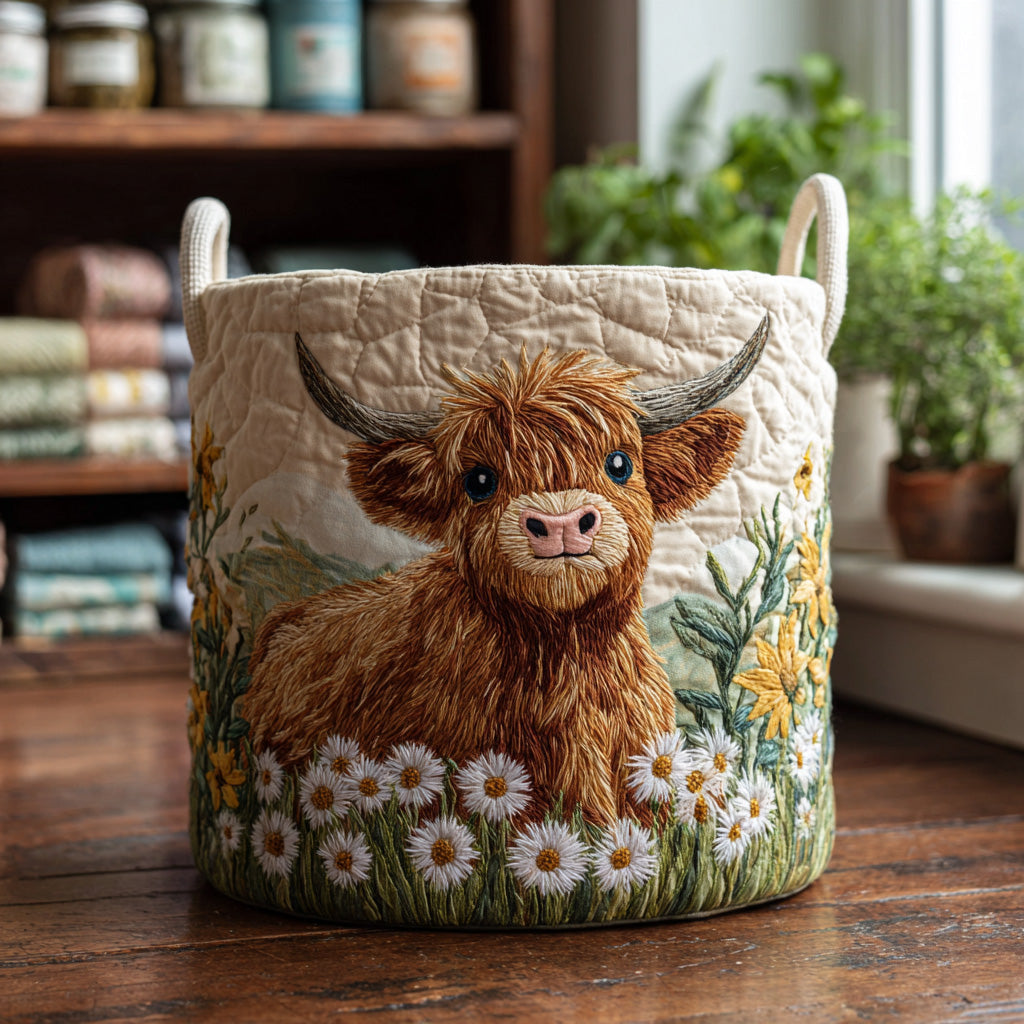 Heather | Panier à linge vache des Highlands