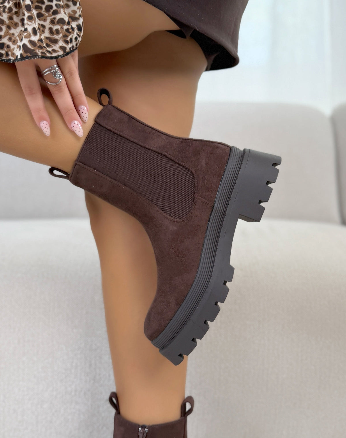 Capucine | Bottines Chelsea effet daim