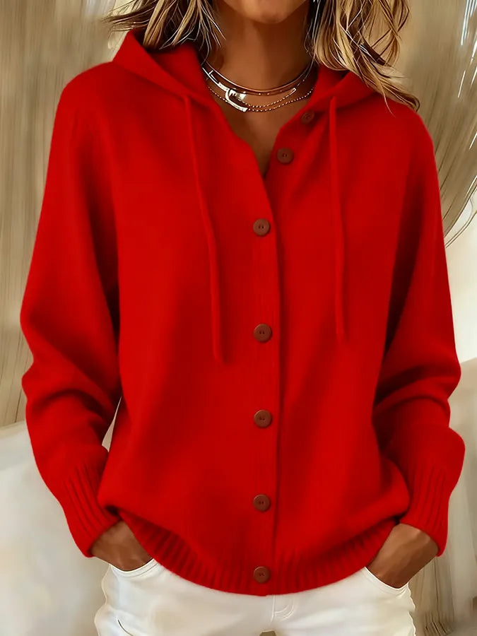 Brenda™ | Cardigan à boutons douillet avec capuche