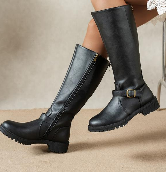 Francesca | Bottes hautes à talon bas pour femme