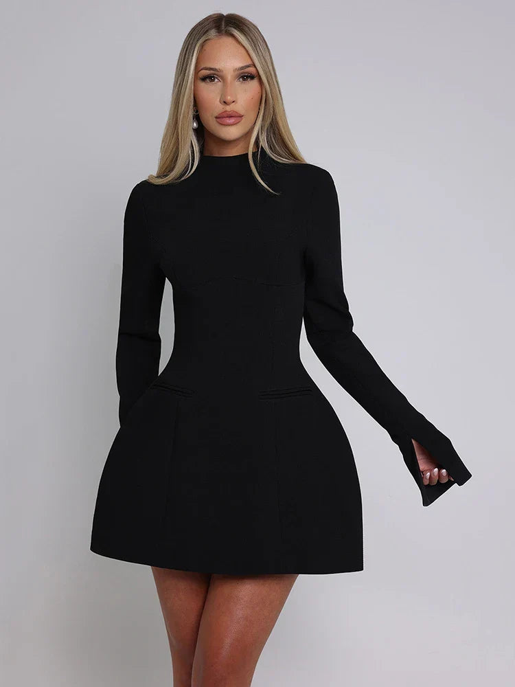 Robe mini Elara à col montant