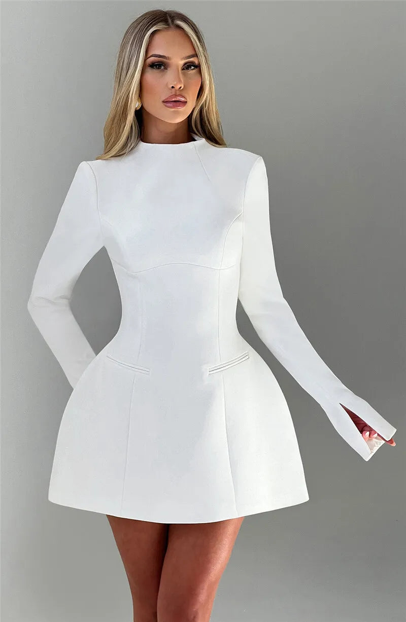 Robe mini Elara à col montant
