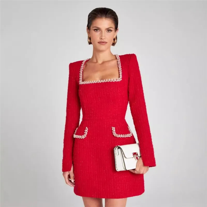 Robe courte effet tweed Monaco