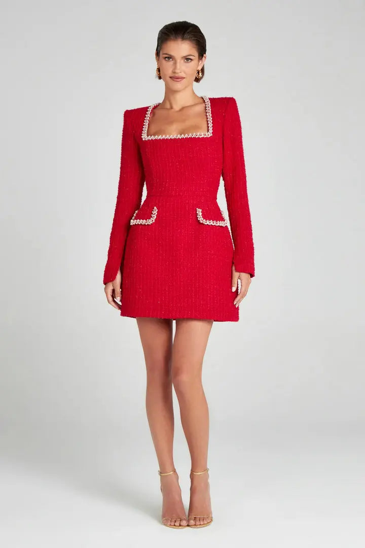 Robe courte effet tweed Monaco