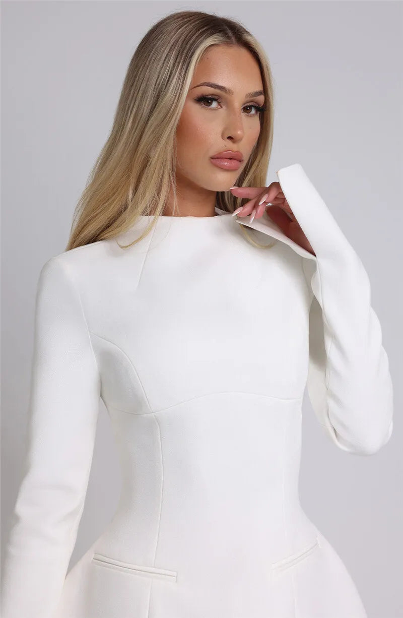 Robe mini Elara à col montant