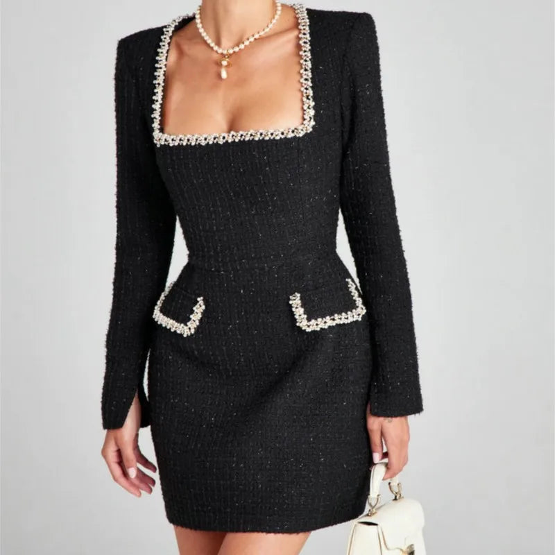 Robe courte effet tweed Monaco