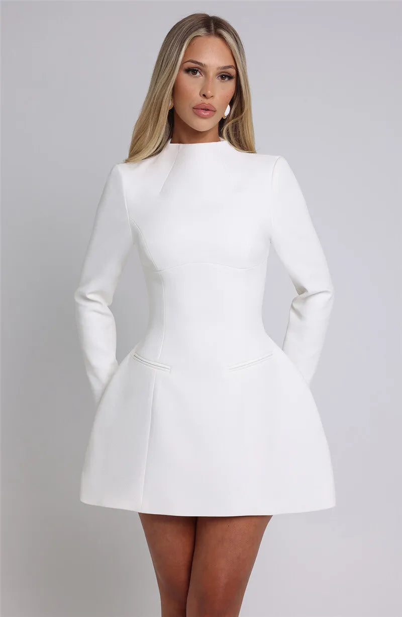 Robe mini Elara à col montant