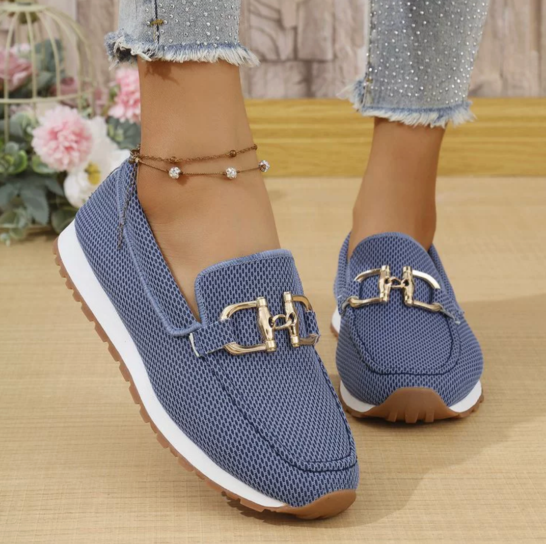 Elsie | Baskets-mocassins confort à détail doré