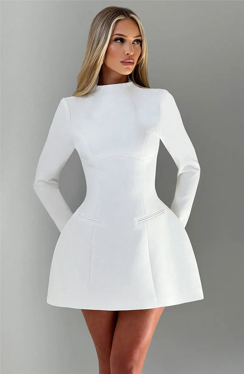 Robe mini Elara à col montant
