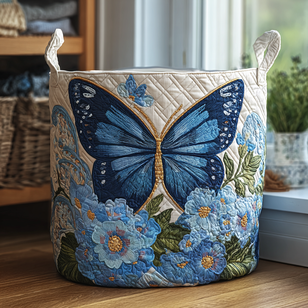 Matilda | Panier à linge papillon bleu
