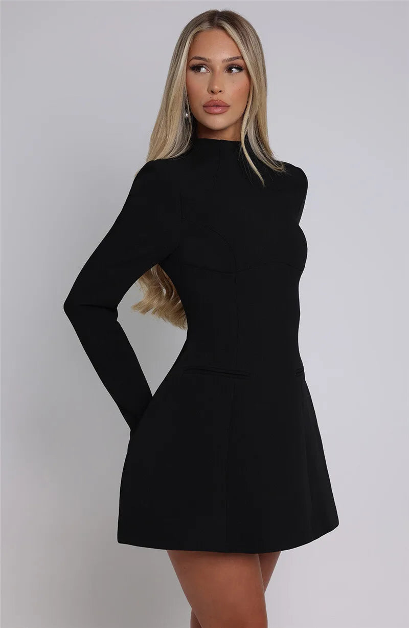 Robe mini Elara à col montant