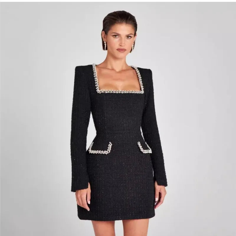 Robe courte effet tweed Monaco
