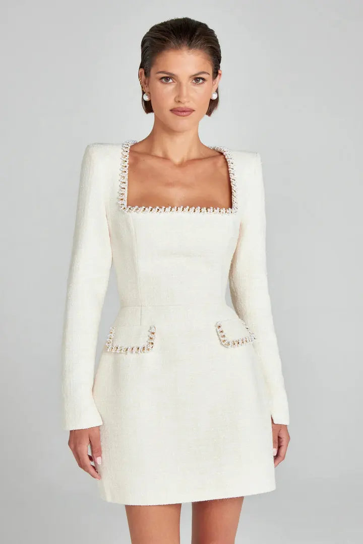 Robe courte effet tweed Monaco