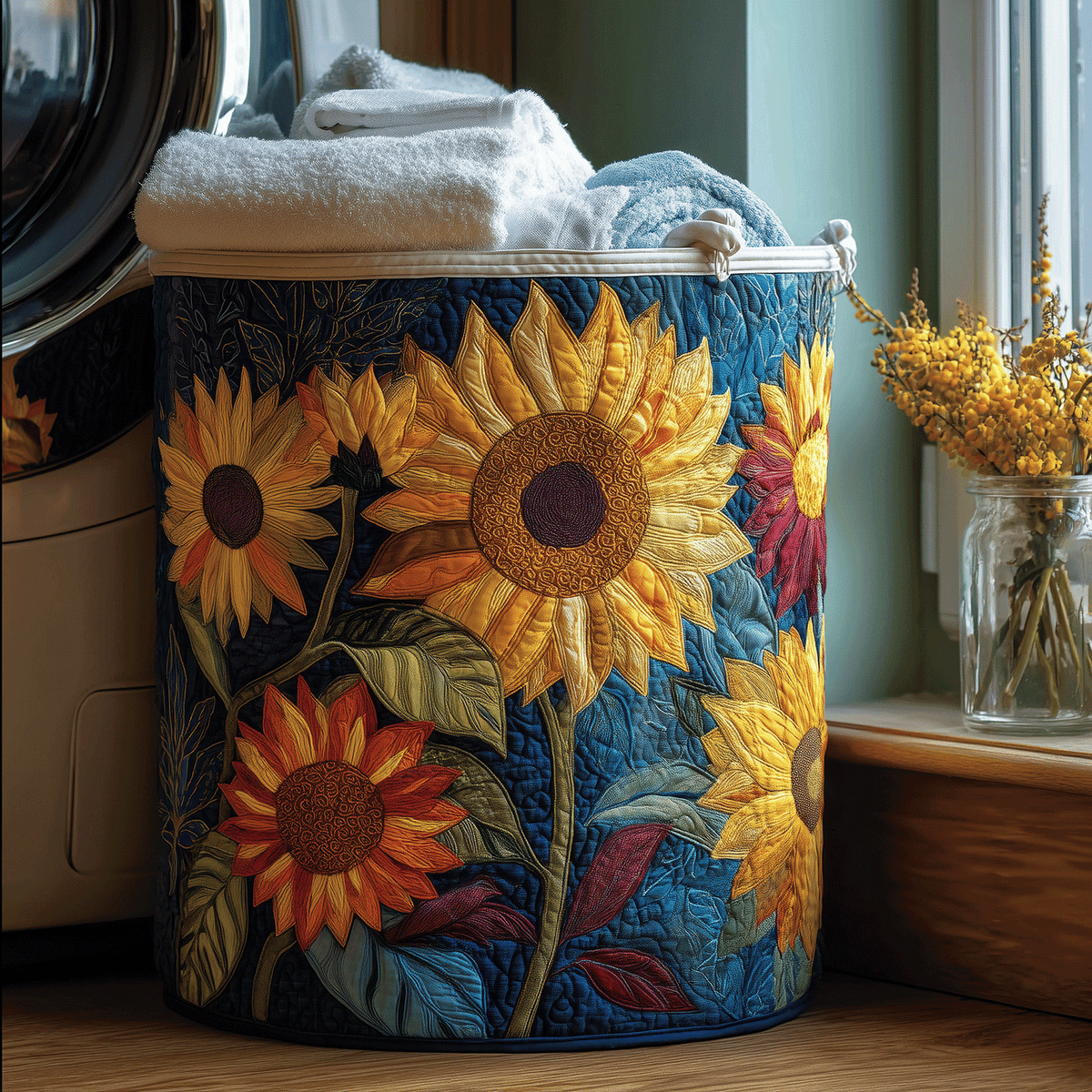 Céleste | Panier à linge tournesols