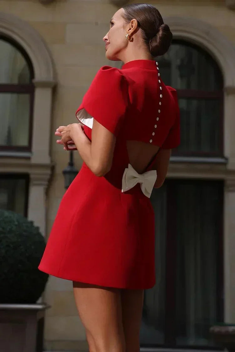 Anna | Mini-robe chic à nœud