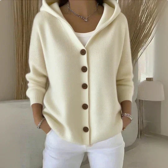 Darienne™ | Cardigan en tricot à capuche et boutonnage