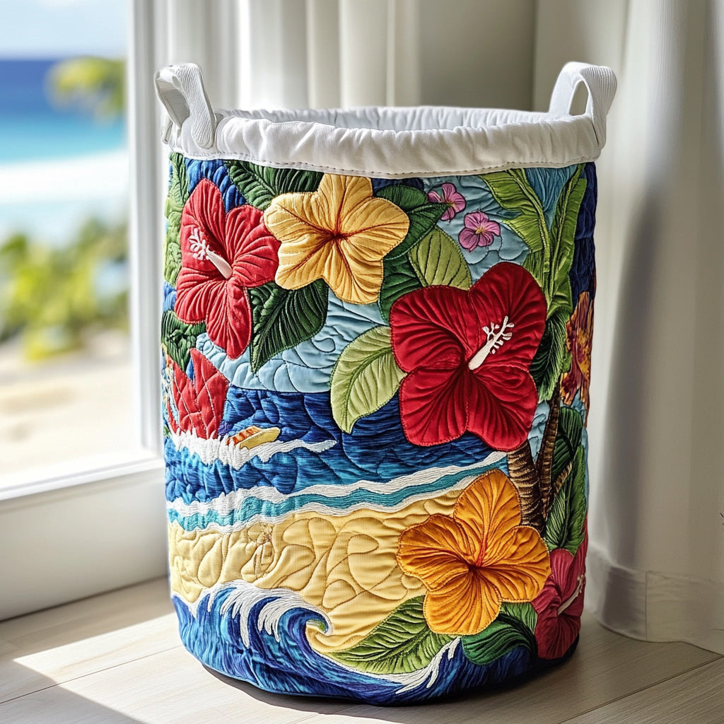 Hibiscove | Panier à linge hibiscus