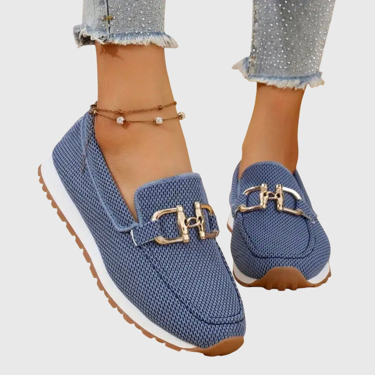 Elsie | Baskets-mocassins confort à détail doré