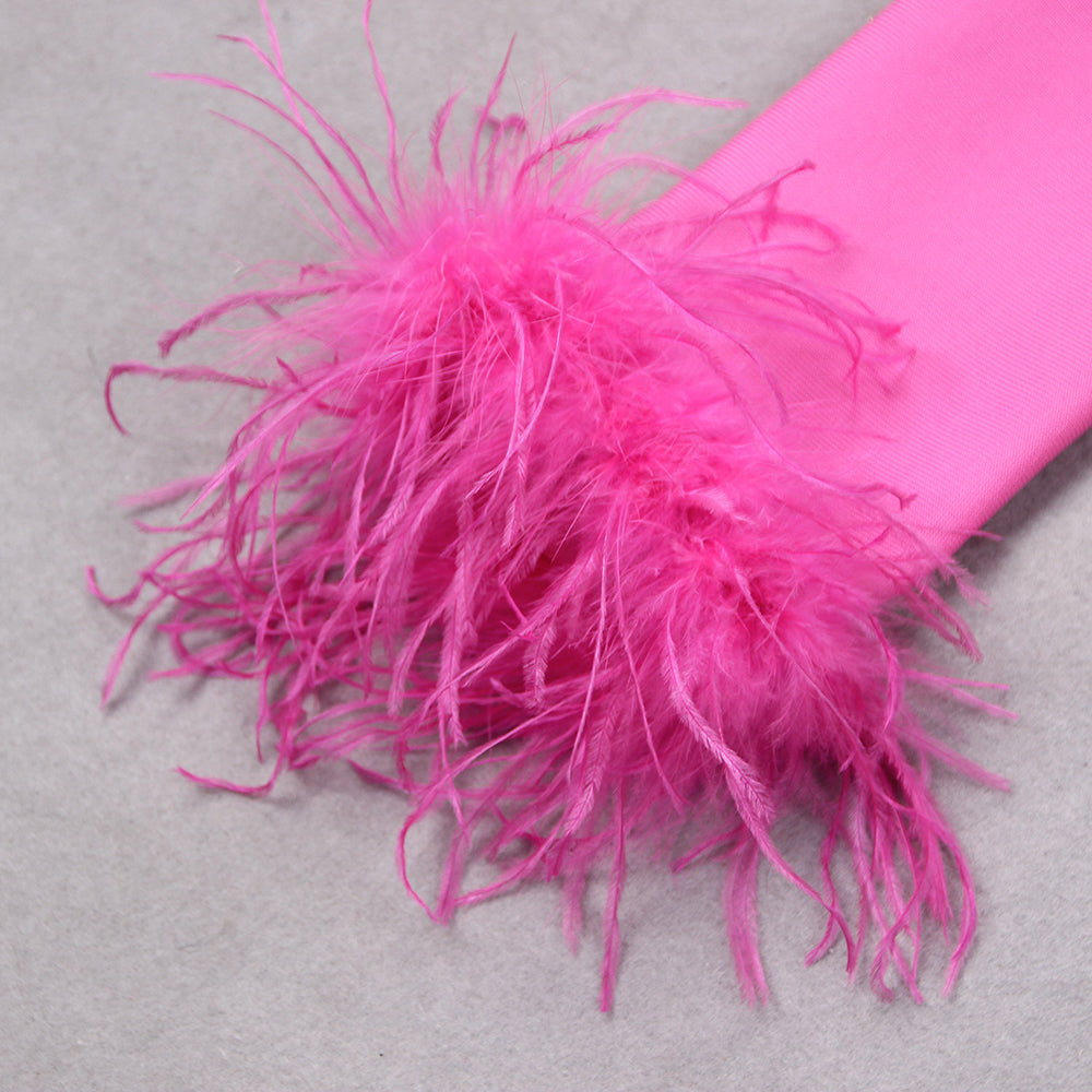 Sofia | Mini-robe élégante à détails plumes