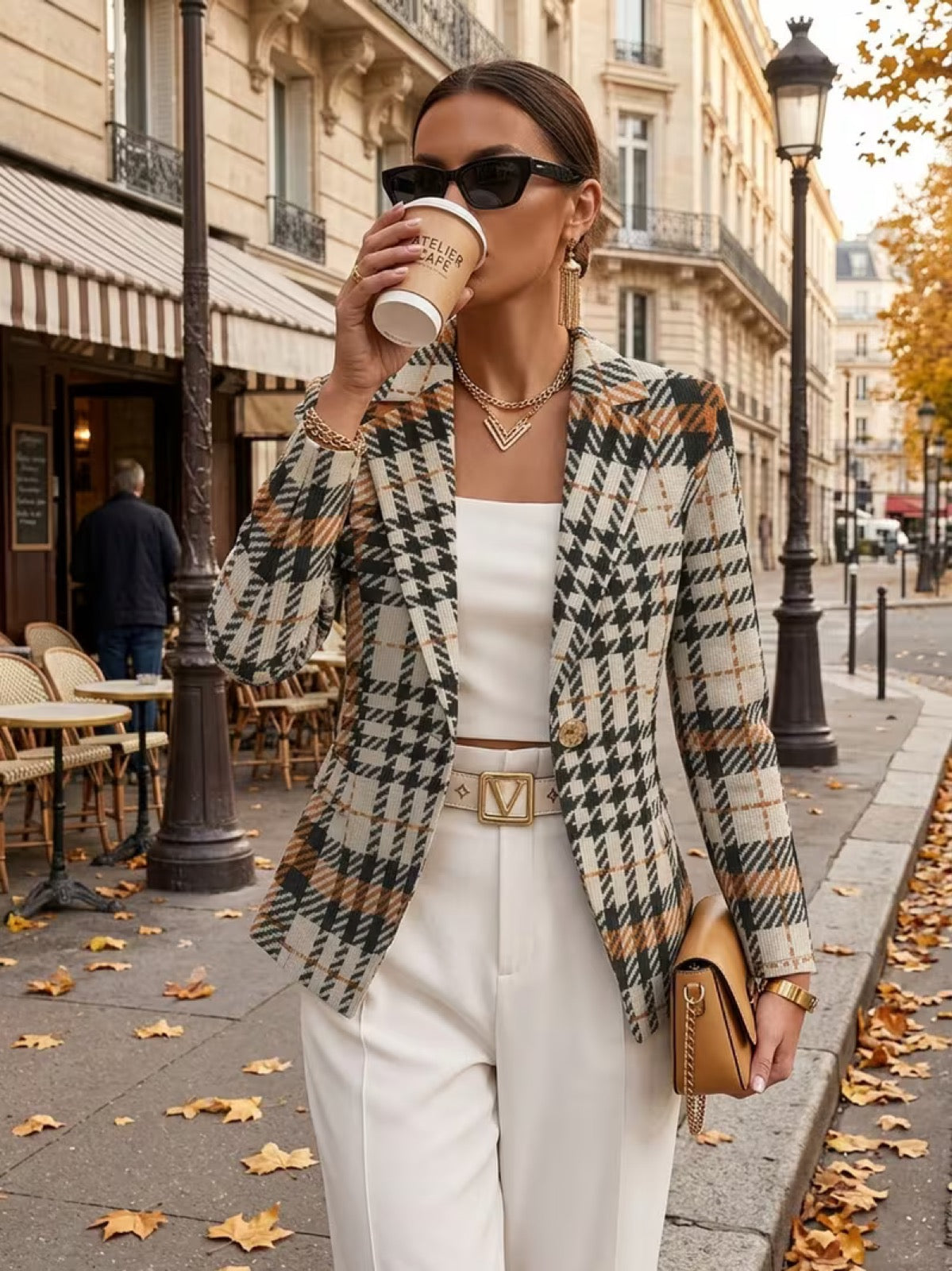 Ghislaine | Blazer cintré pied-de-poule